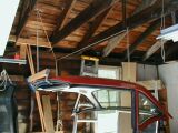 The hardtop lowered about halfway.